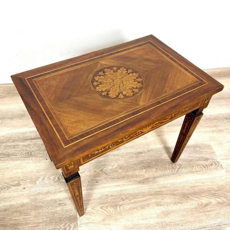 Tavolino tavolinetto da salotto antico in stile LUIGI XVI 900 legno intarsiato Categoria  Arredamento