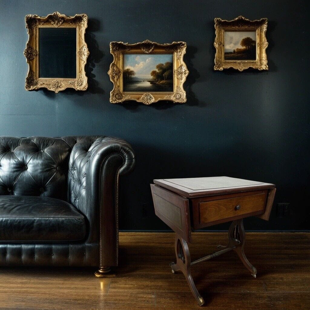 Tavolino tavolo antico da salotto basso in legno piano pelle con alette vintage Categoria  Tavoli - tavolinetti