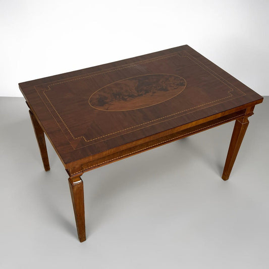 Tavolino tavolo antico da salotto soggiorno in legno intarsiato rettangolare Categoria Tavoli - tavolinetti
