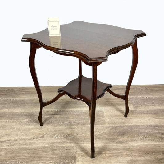 Tavolino tavolo antico da salotto soggiorno in legno mogano quadrato inglese 900 Categoria  Arredamento