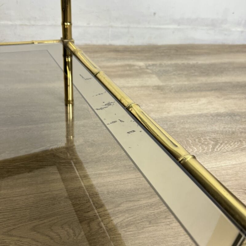 Tavolino Tavolo basso caffe da salotto in ottone e vetro anni 70’ vintage Bambu Categoria  Tavoli - tavolinetti