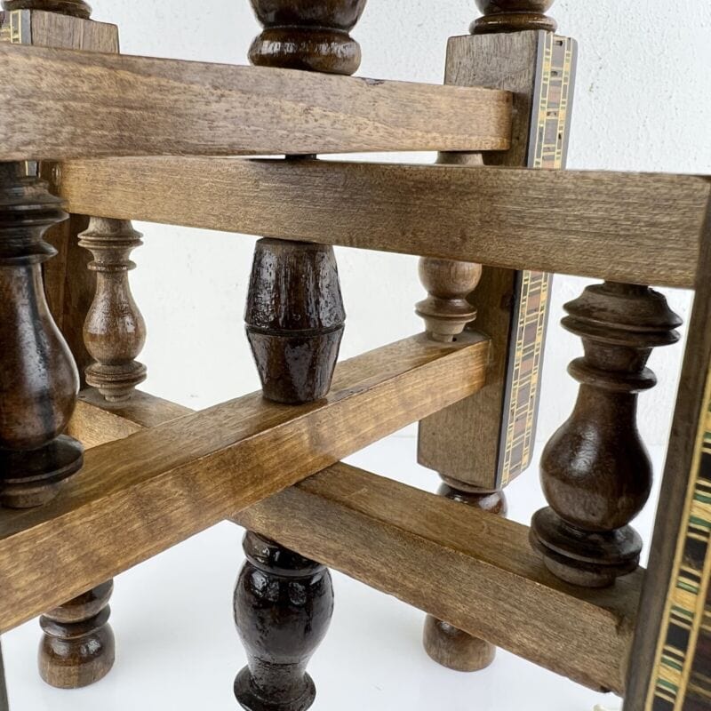 Tavolino tavolo orientale basso da the tè in legno pieghevole vassoio ottone Categoria Tavoli - tavolinetti