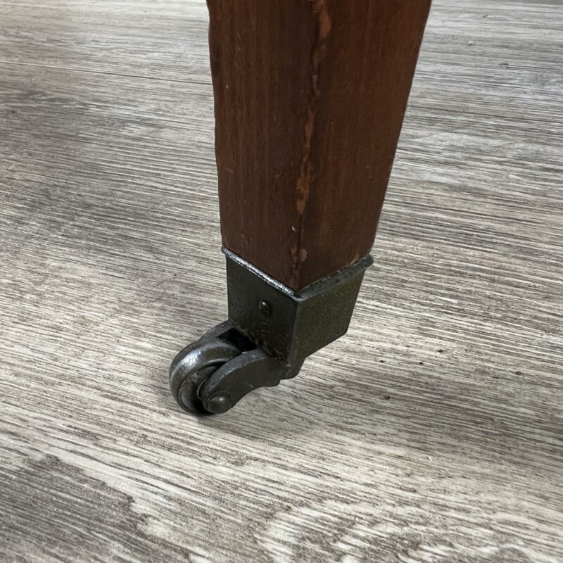 Tavolino tavolo rotondo antico da salotto basso in legno piano pelle per vintage Categoria  Tavoli - tavolinetti