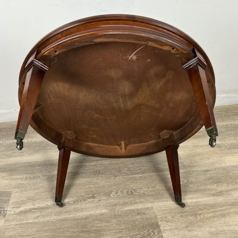 Tavolino tavolo rotondo antico da salotto basso in legno piano pelle per vintage Categoria  Tavoli - tavolinetti