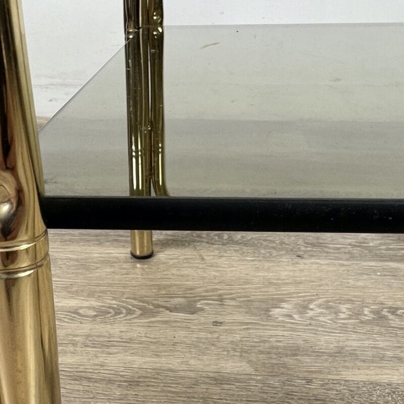 Tavolino tavolo vintage in ottone finto bambu vetro da salotto anni 70 di design Categoria  Tavoli - tavolinetti