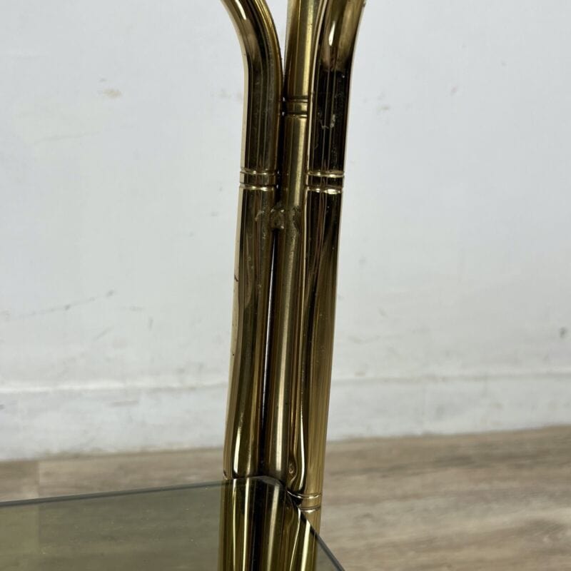 Tavolino tavolo vintage in ottone finto bambu vetro da salotto anni 70 di design Categoria  Tavoli - tavolinetti