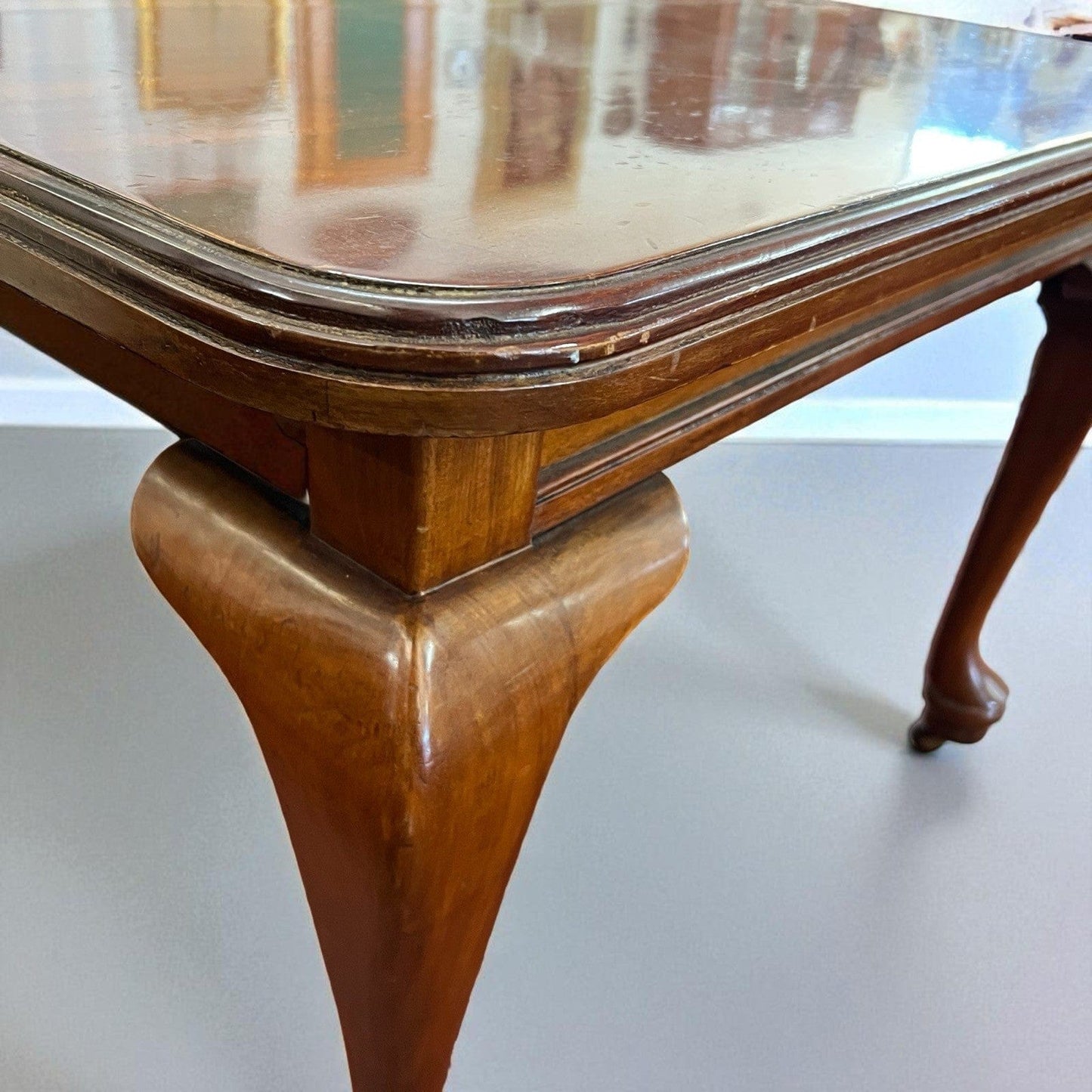 Tavolo antico allungabile in legno di mogano da pranzo d'epoca stile Queen Anne Categoria Tavoli - tavolinetti