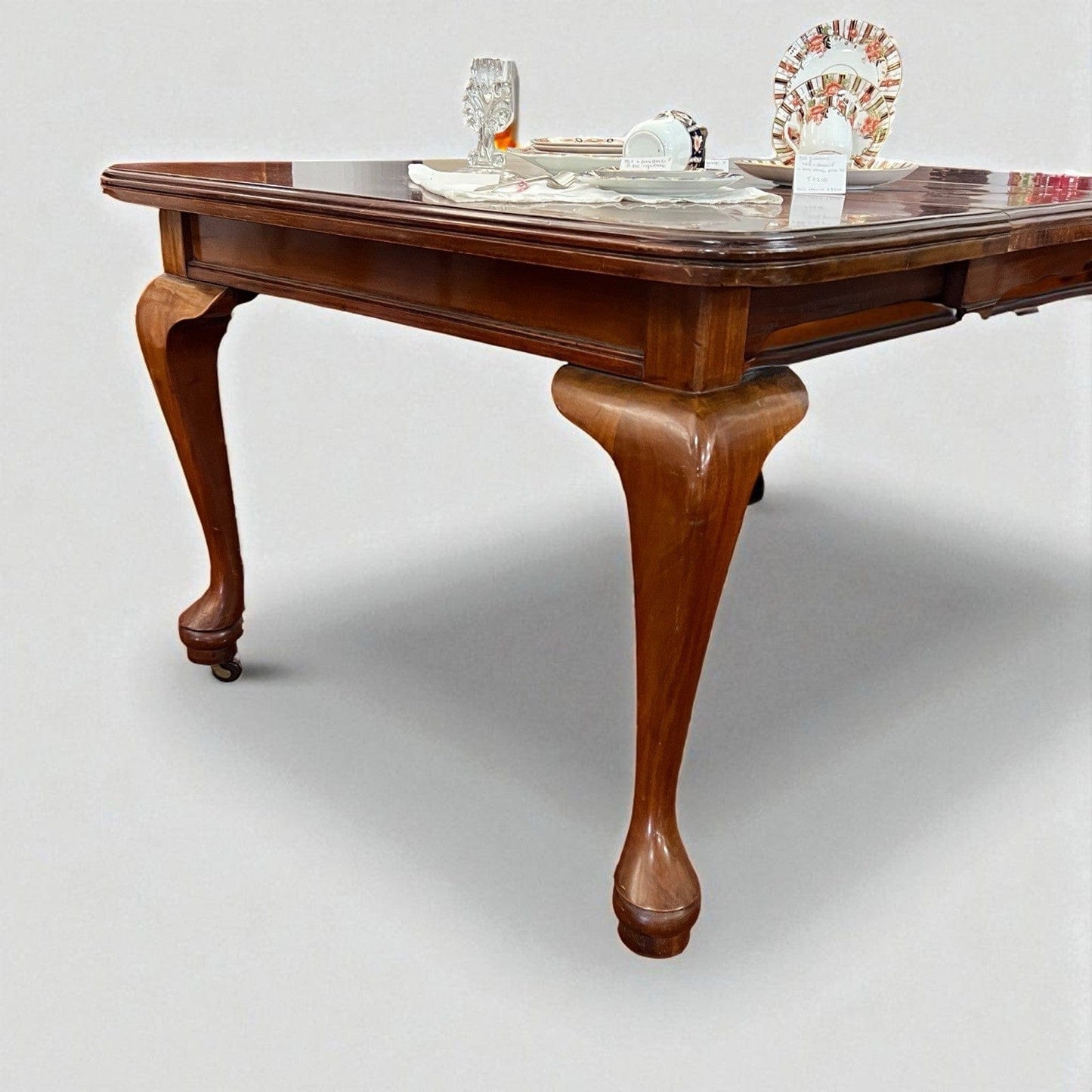 Tavolo antico allungabile in legno di mogano da pranzo d'epoca stile Queen Anne Categoria Tavoli - tavolinetti
