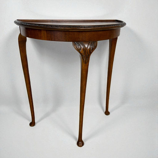 Tavolo consolle da ingresso Mezzaluna antica tavolino piano in radica Stile Deco Categoria  Tavoli - tavolinetti