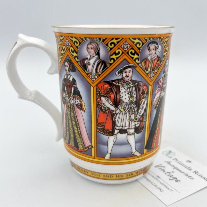 Tazza Boccale Inglese da collezione Re Enrico VIII Casa Reale commemorativa '80 Categoria  Ceramiche e Porcellane