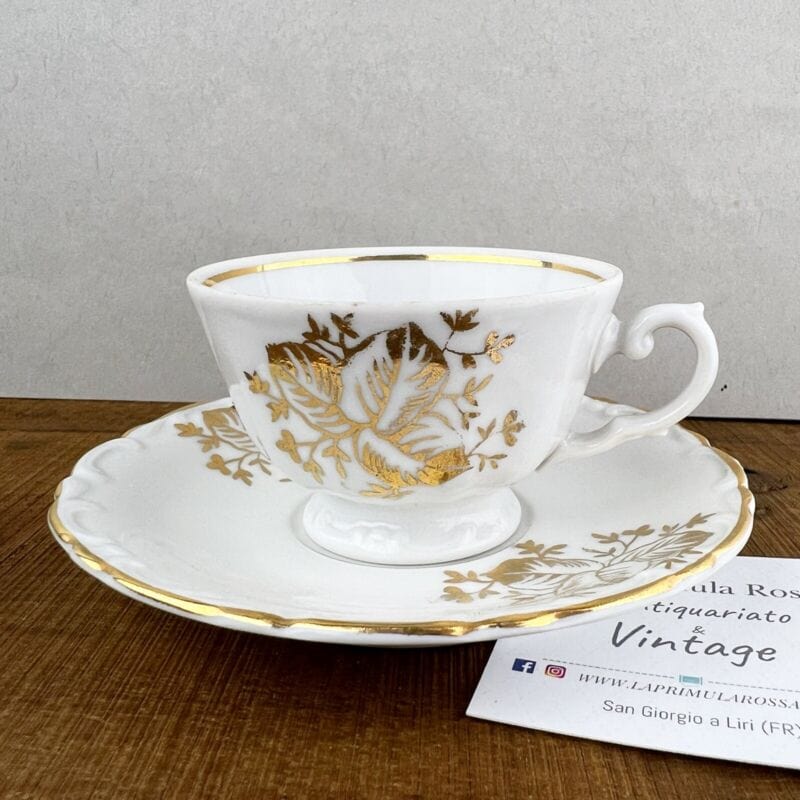 Tazza da caffe antica in porcellana Bavaria tazze tazzina oro con piattino Categoria  Servizio tazze - Tazze
