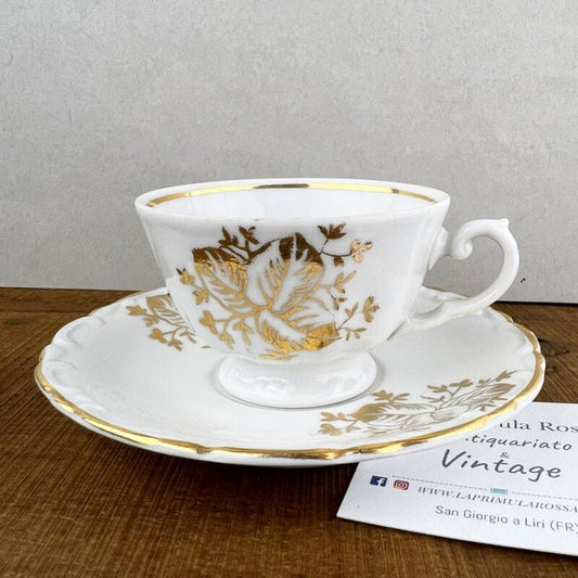 Tazza da caffe antica in porcellana Bavaria tazze tazzina oro con piattino Categoria  Servizio tazze - Tazze