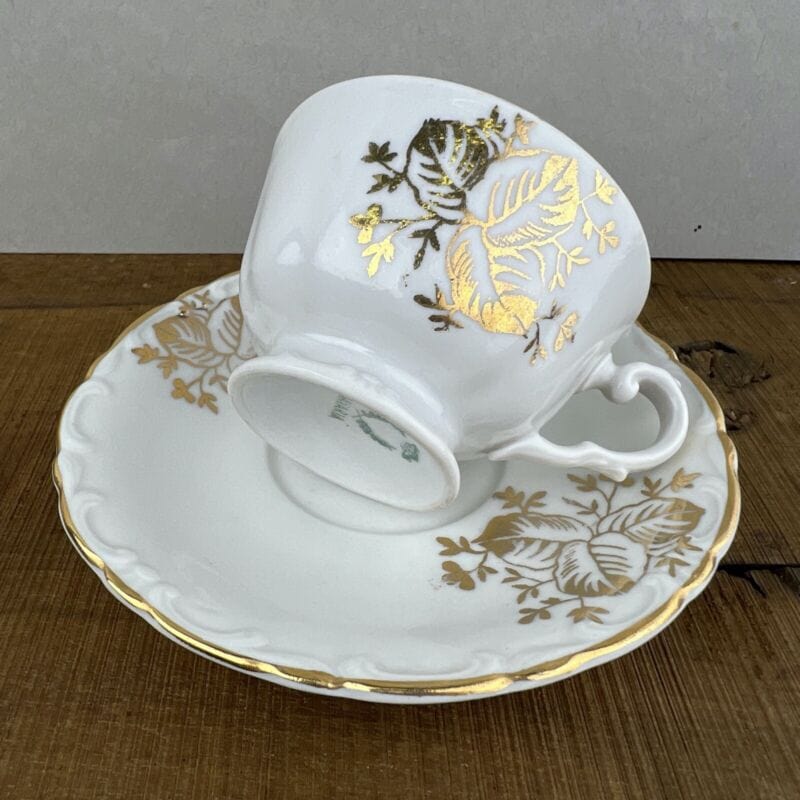 Tazza da caffe antica in porcellana Bavaria tazze tazzina oro con piattino Categoria  Servizio tazze - Tazze
