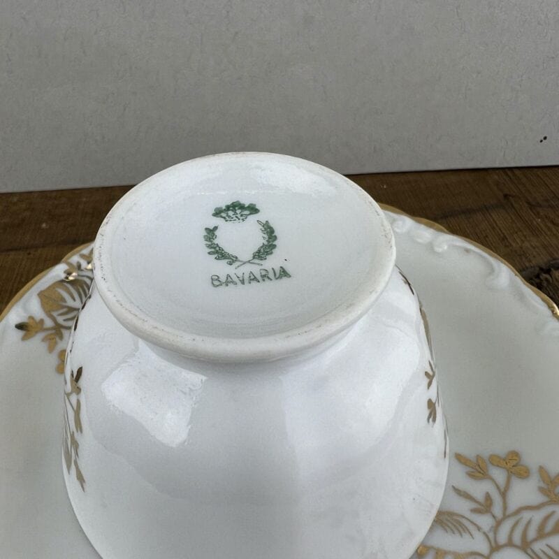 Tazza da caffe antica in porcellana Bavaria tazze tazzina oro con piattino Categoria  Servizio tazze - Tazze