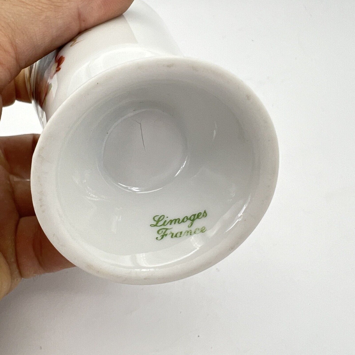 Tazza da caffè Francese in ceramica Limoges Uccello Picchio testa Rossa Mazagran Categoria Servizio tazze - Tazze