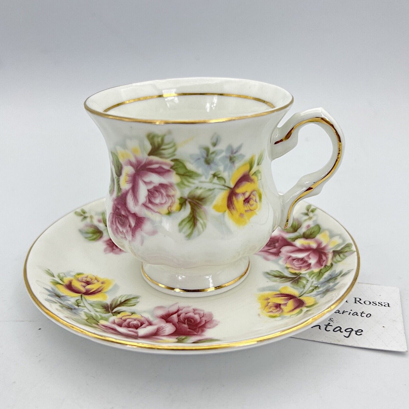 Set di 2 tazze Wildflowers Meadow in porcellana fine con fiori colorati, decorate a mano nel Regno Unito - Italia Set di 2 tazze Wildflowers Meadow in porcellana fine con fiori colorati, decorate a mano nel Regno Unito - Italia