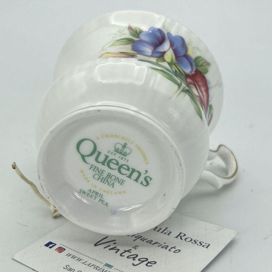 Tazza da caffè in porcellana Queen's con mese tazzina inglese APRILE 900 Categoria  Servizio tazze - Tazze