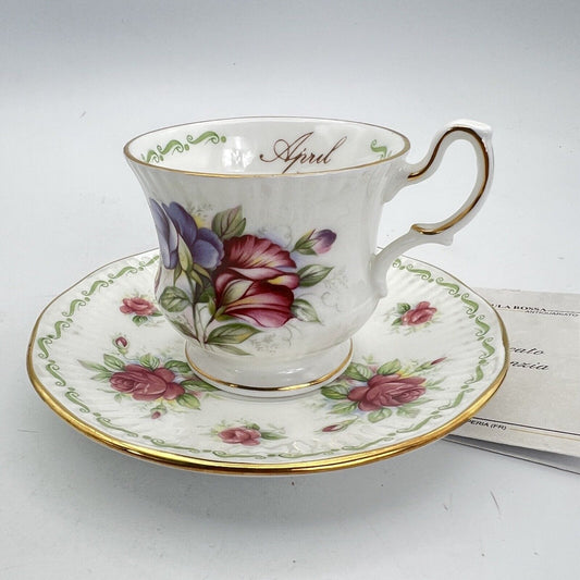 Tazza da caffè in porcellana Queen's con mese tazzina inglese Aprile 900 Categoria  Servizio tazze - Tazze