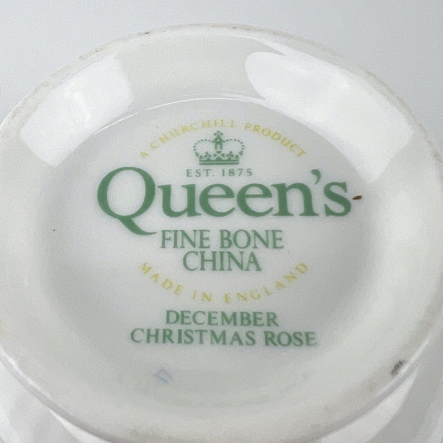Tazza da caffè in porcellana Queen's con mese tazzina inglese DICEMBRE 900 Categoria Servizio tazze - Tazze