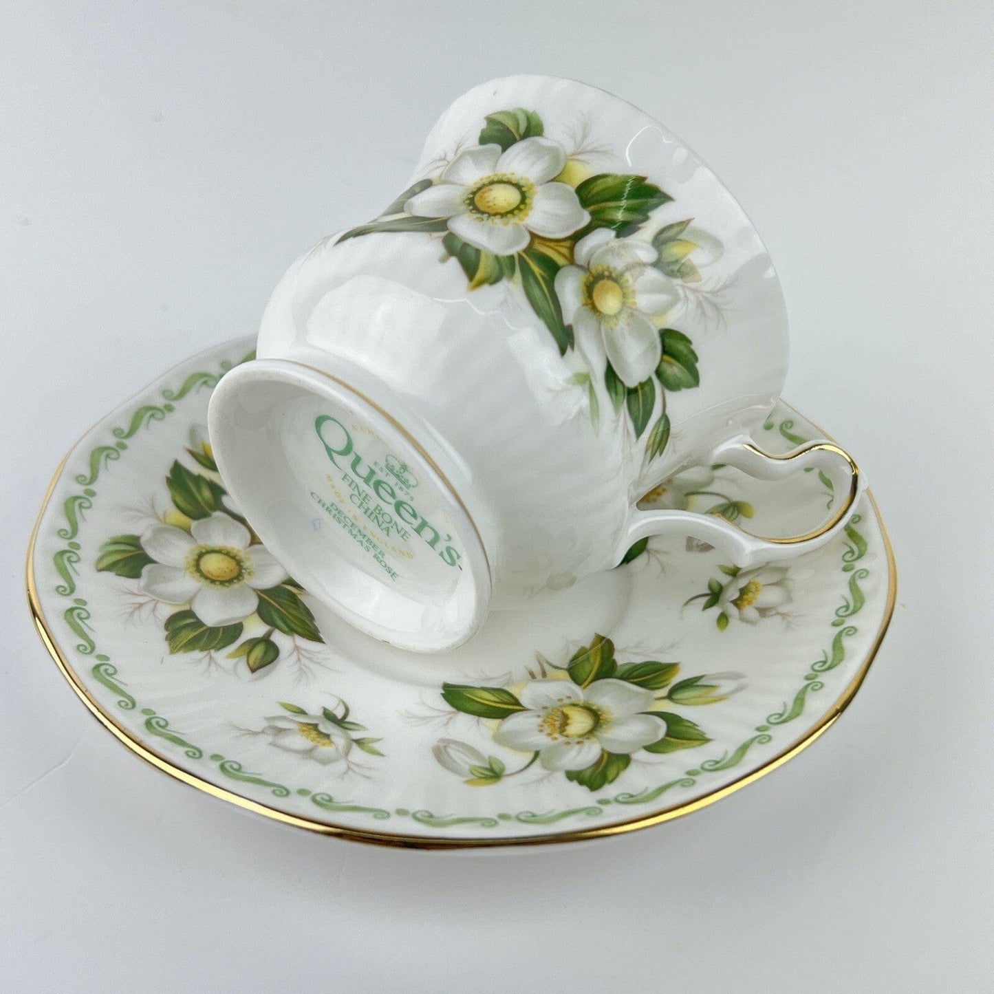 Tazza da caffè in porcellana Queen's con mese tazzina inglese DICEMBRE 900 Categoria Servizio tazze - Tazze