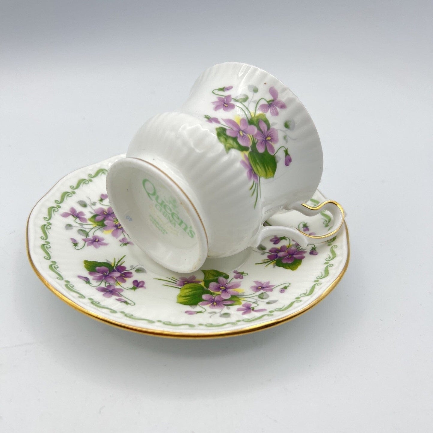 Tazza da caffè in porcellana Queen's con mese tazzina inglese Febbraio 900 Categoria Servizio tazze - Tazze