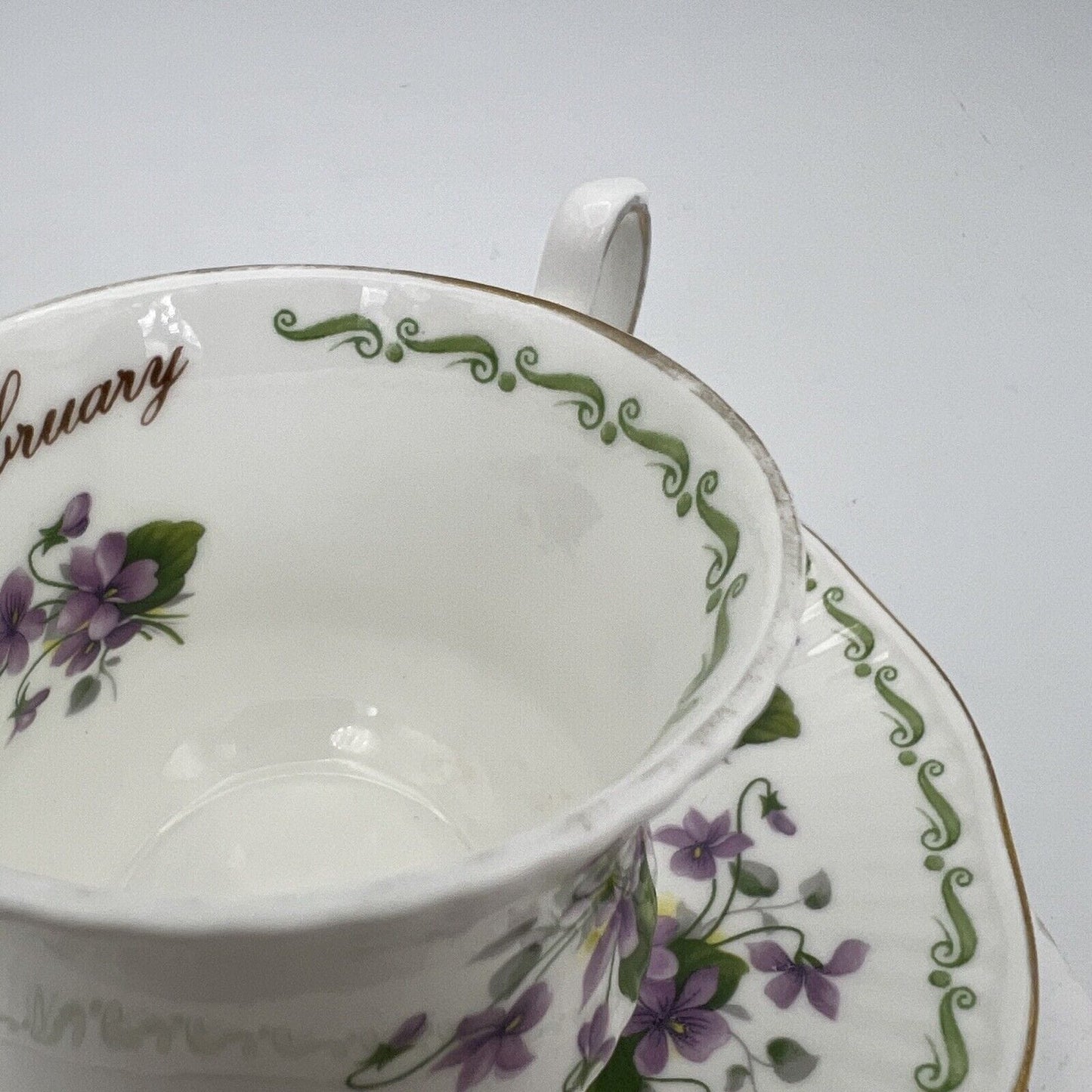 Tazza da caffè in porcellana Queen's con mese tazzina inglese Febbraio 900 Categoria  Servizio tazze - Tazze