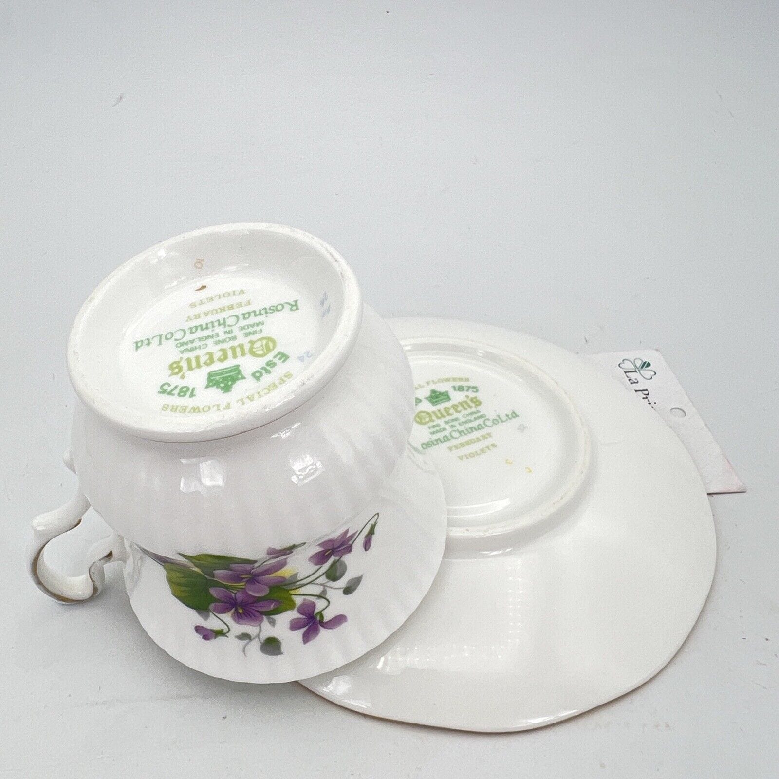 Tazza da caffè in porcellana Queen's con mese tazzina inglese Febbraio 900 Categoria  Servizio tazze - Tazze