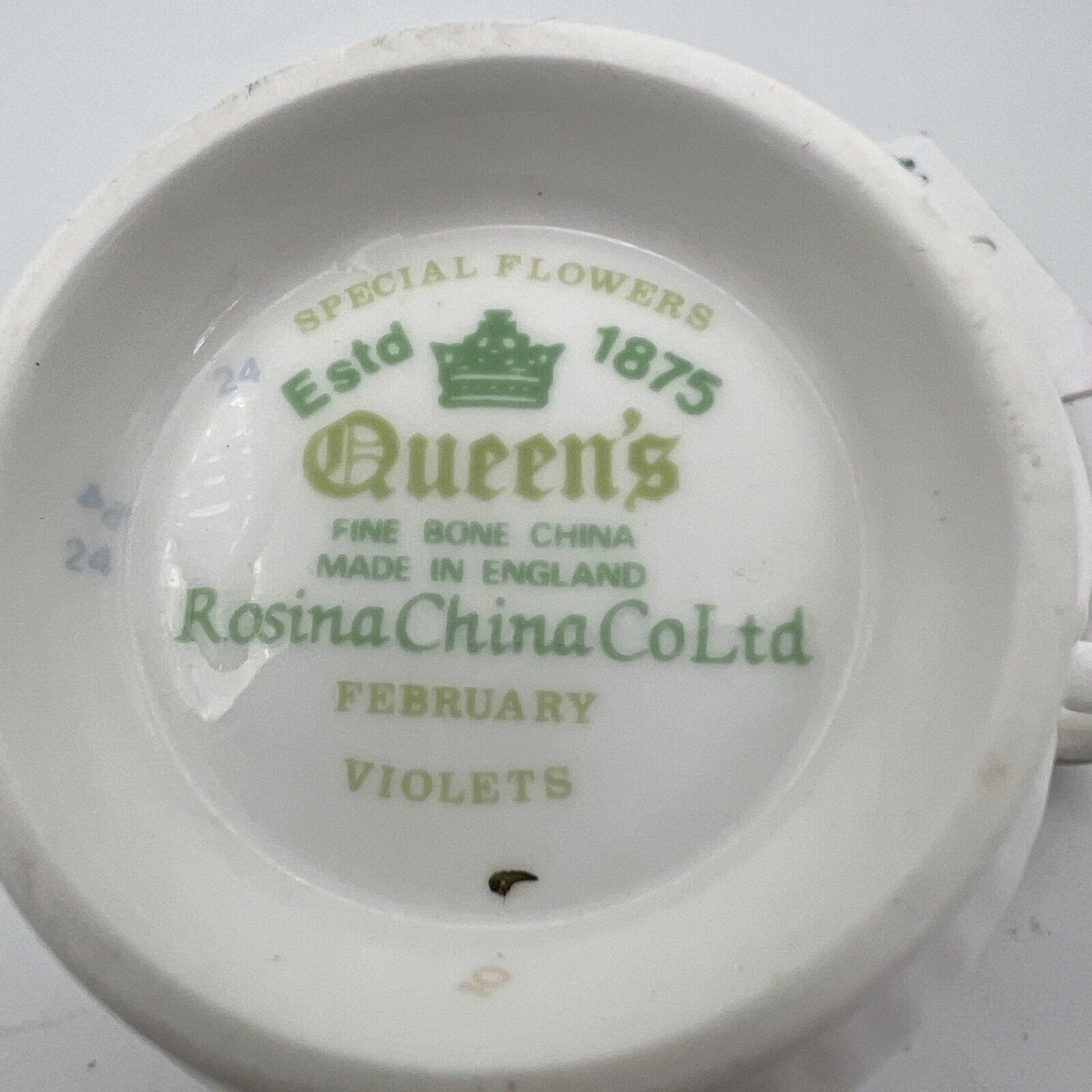 Tazza da caffè in porcellana Queen's con mese tazzina inglese Febbraio 900 Categoria  Servizio tazze - Tazze