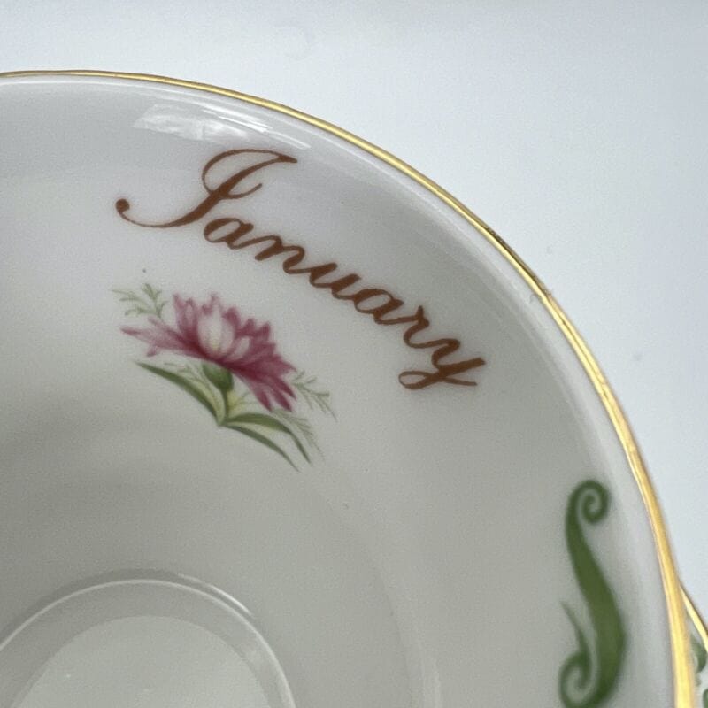 Tazza da caffè in porcellana Queen's con mese tazzina inglese GENNAIO 900 Categoria  Servizio tazze - Tazze