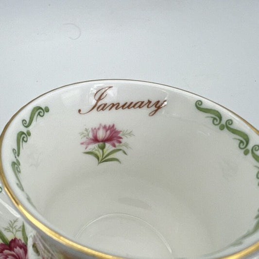 Tazza da caffè in porcellana Queen's con mese tazzina inglese GENNAIO 900 Categoria  Servizio tazze - Tazze