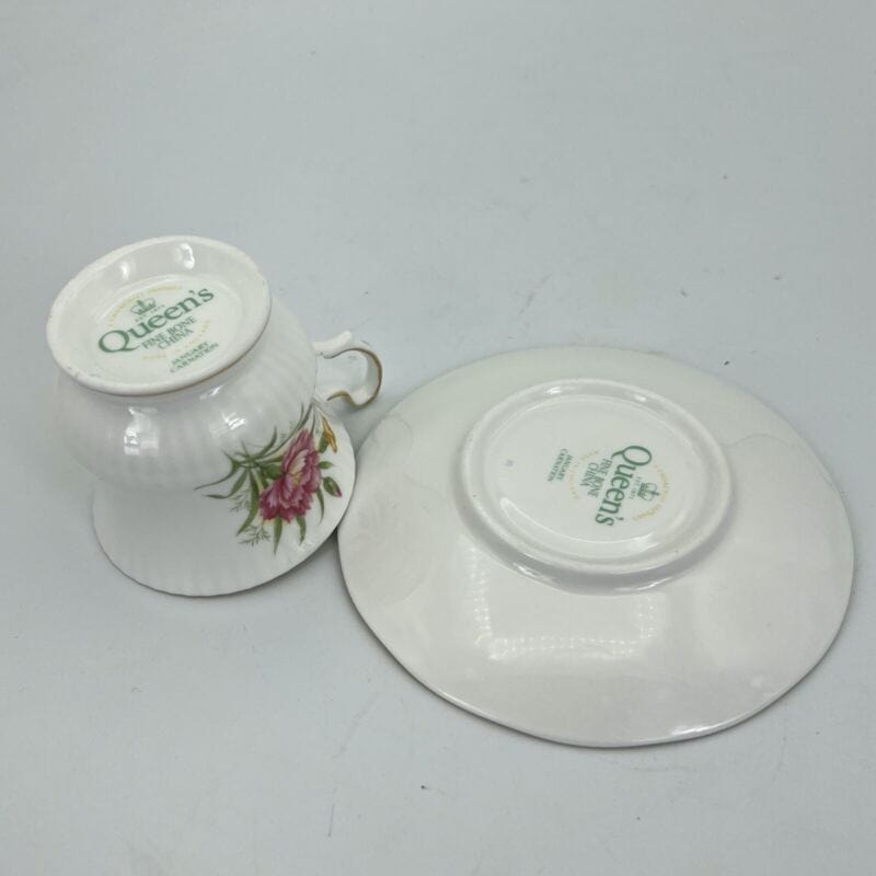 Tazza da caffè in porcellana Queen's con mese tazzina inglese GENNAIO 900 Categoria  Servizio tazze - Tazze