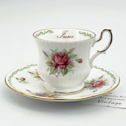 Tazza da caffè in porcellana Queen's con mese tazzina inglese Giugno 900 Categoria  Servizio tazze - Tazze
