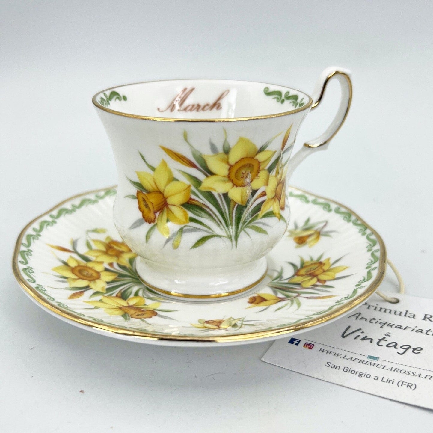 Tazza da caffè in porcellana Queen's con mese tazzina inglese MARZO 900 Categoria Servizio tazze - Tazze