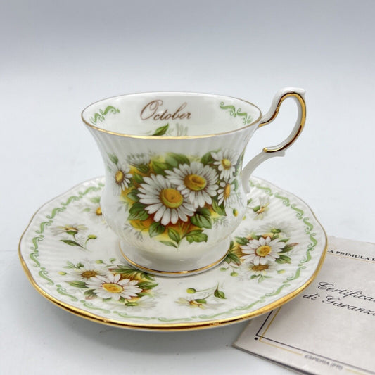 Tazza da caffè in porcellana Queen's con mese tazzina inglese Ottobre 900 rosina Categoria  Servizio tazze - Tazze