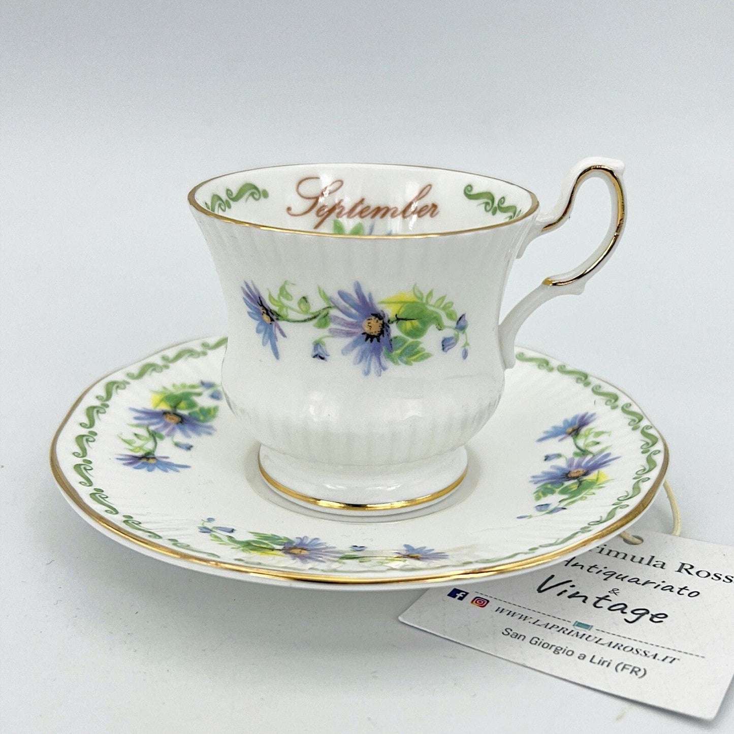 Tazza da caffè in porcellana Queen's con mese tazzina inglese SETTEMBRE 900 Categoria Servizio tazze - Tazze