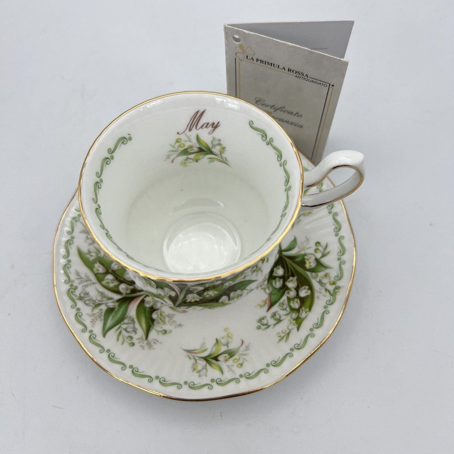 Tazza da Caffè in porcellana Queen's con mese tazzina Maggio 900 Per collezione Categoria Servizio tazze - Tazze