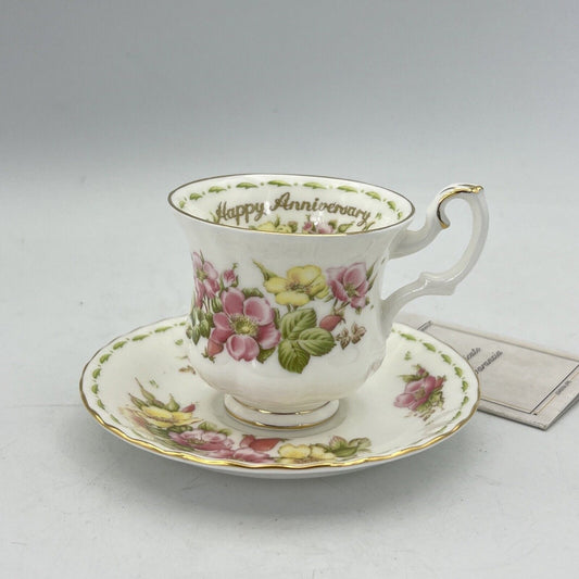 Tazza da Caffè in porcellana Royal Albert Flower Of the Month Buon Anniversario Categoria  Servizio tazze - Tazze