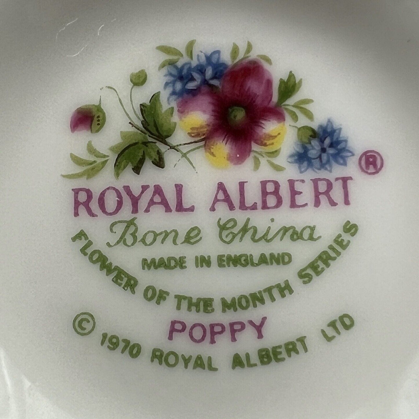 Tazza da caffè in porcellana Royal Albert mese tazzina inglese Agosto 1970 Categoria Servizio tazze - Tazze
