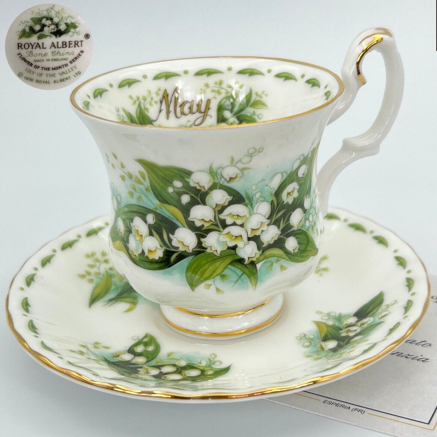 Tazza da caffè in porcellana Royal Albert mese tazzina inglese Maggio 1970 Categoria Servizio tazze - Tazze
