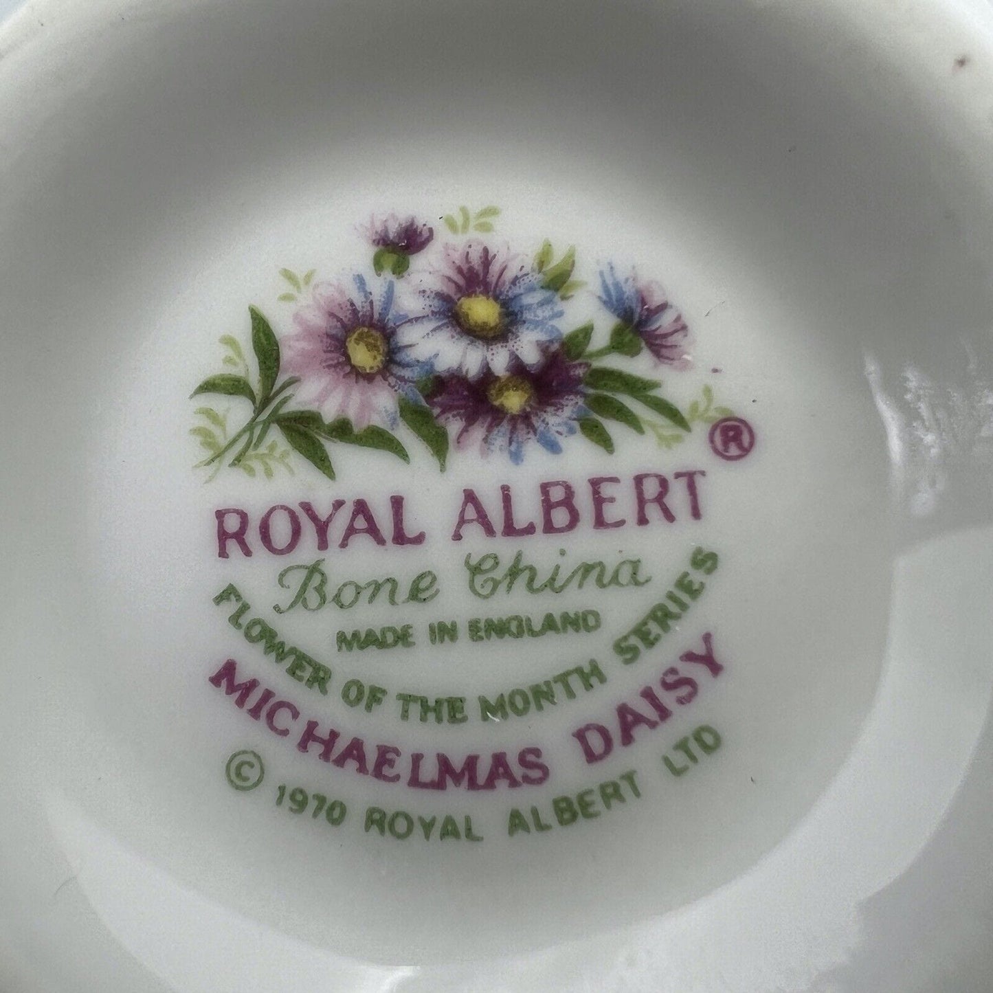 Tazza da caffè in porcellana Royal Albert mese tazzina inglese settembre 1970 Categoria Servizio tazze - Tazze
