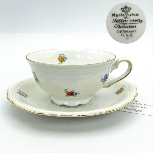 Tazza da tè the antica con piattino in porcellana vintage bavaria fiori Seltmann Categoria  Servizio tazze - Tazze