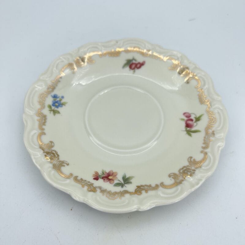 Tazza da tè the antica con piattino in porcellana vintage bavaria motivo fiori Categoria  Ceramiche e Porcellane