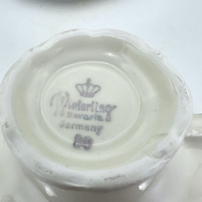 Tazza da tè the antica con piattino in porcellana vintage bavaria motivo fiori Categoria  Ceramiche e Porcellane