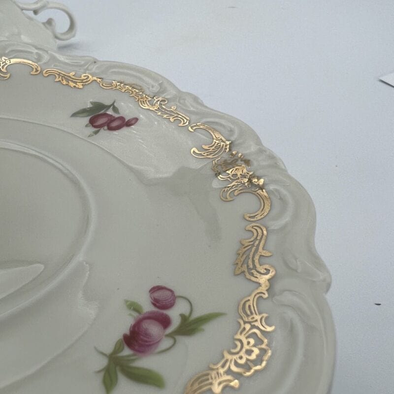 Tazza da tè the antica con piattino in porcellana vintage bavaria motivo fiori Categoria  Ceramiche e Porcellane