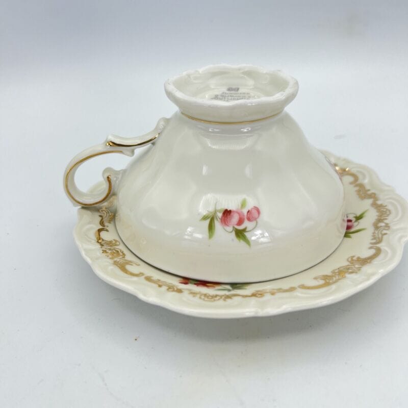 Tazza da tè the antica con piattino in porcellana vintage bavaria motivo fiori Categoria  Ceramiche e Porcellane