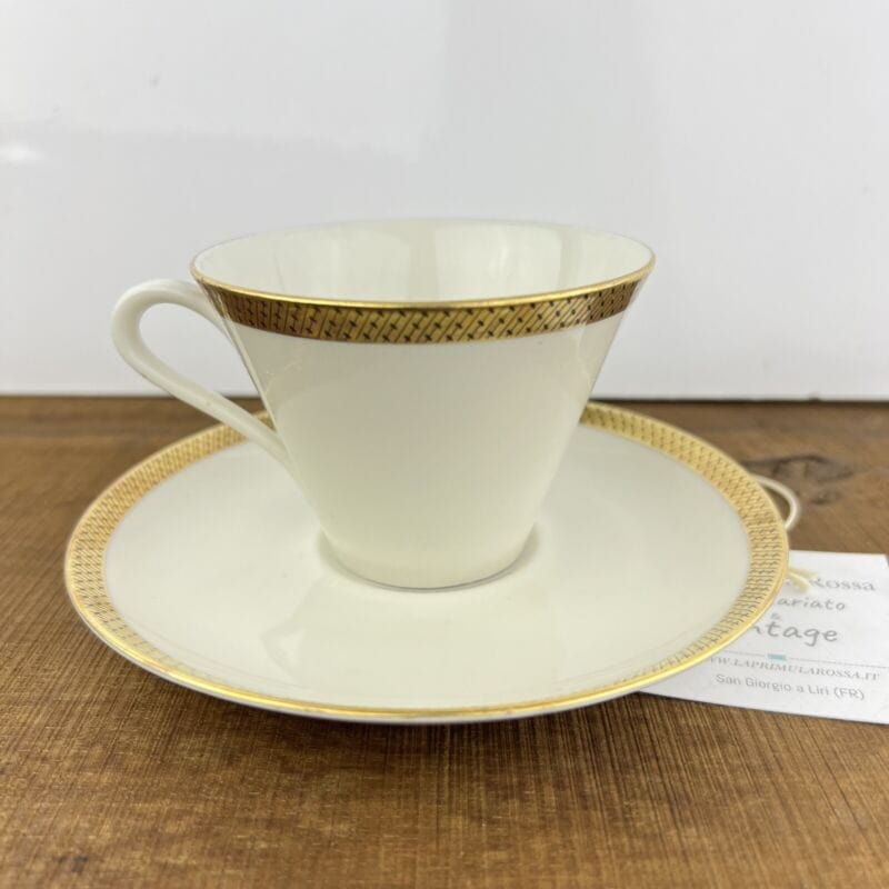 Tazza da tè the antica in porcellana Bavaria oro Bareuther Waldsassen anni 40 Categoria Servizio tazze - Tazze