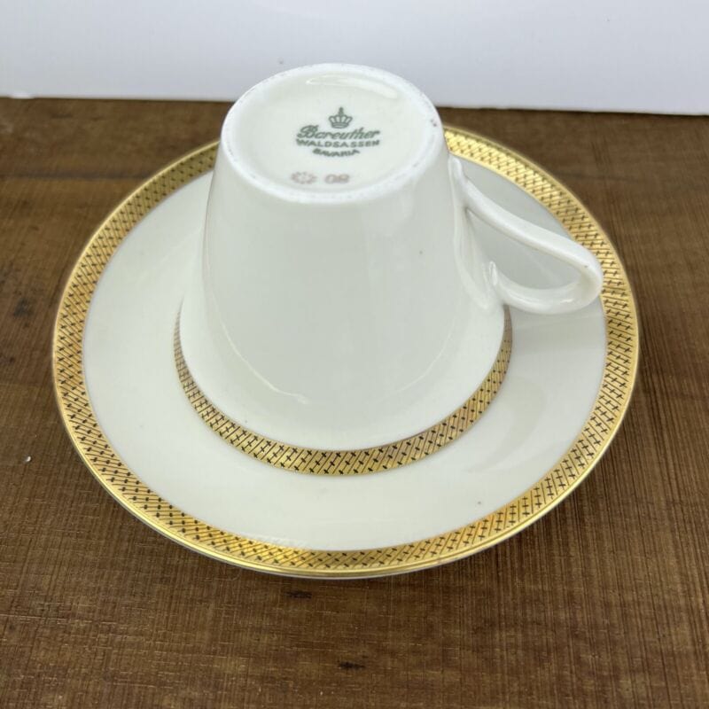 Tazza da tè the antica in porcellana Bavaria oro Bareuther Waldsassen anni 40 Categoria Servizio tazze - Tazze
