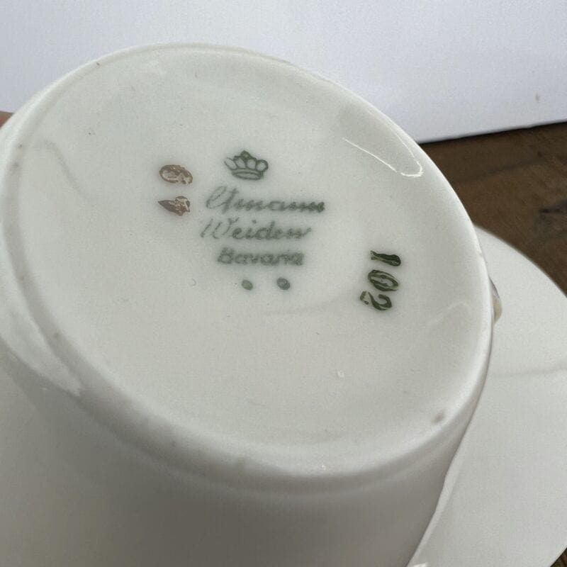 Tazza da tè the antica in porcellana Bavaria oro Seltmann Weiden con piattino Categoria Servizio tazze - Tazze