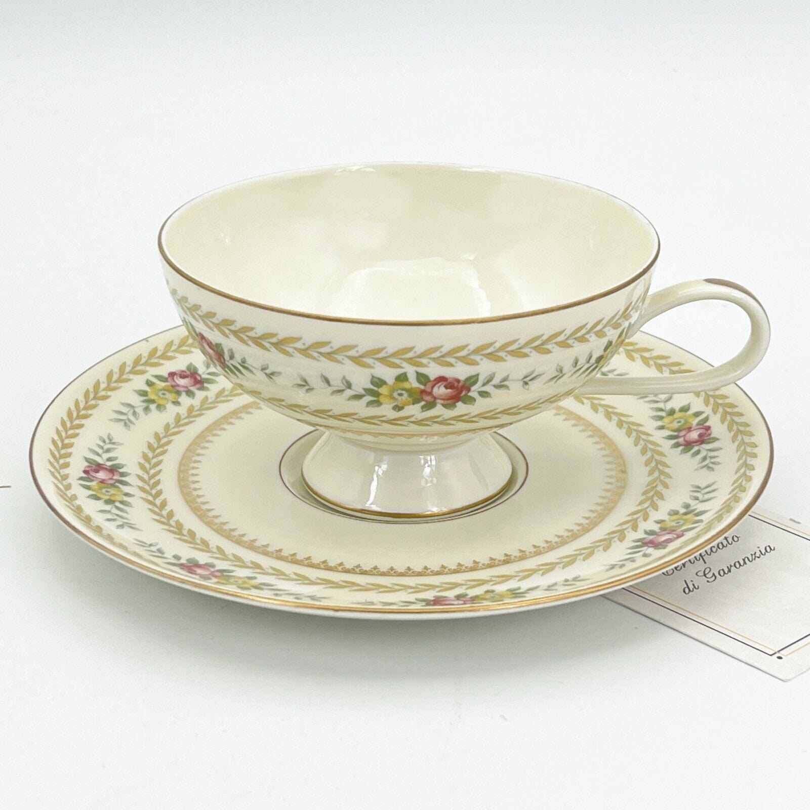 Tazza da tè the antica in porcellana tedesca Bavaria Thomas Piattino fiori oro Categoria  Servizio tazze - Tazze