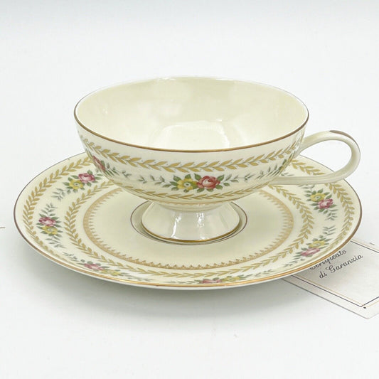Tazza da tè the antica in porcellana tedesca Bavaria Thomas Piattino fiori oro Categoria  Servizio tazze - Tazze